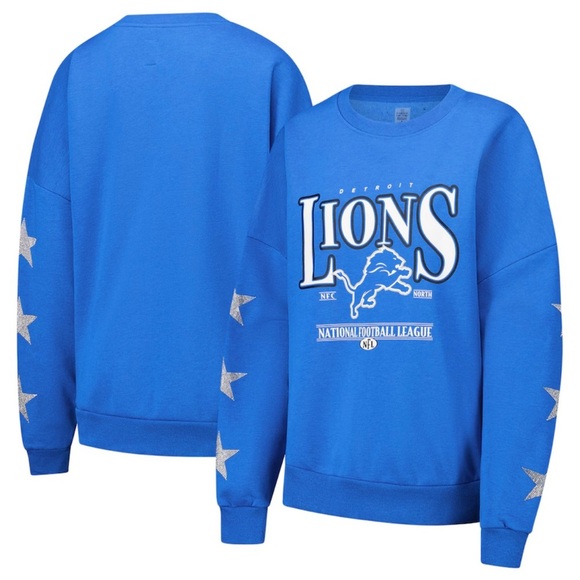 gameday couture Tops - Detroit Lions Gameday Couture Women's Blue Sz M  Rhinestone Star Slv Sweatshirt